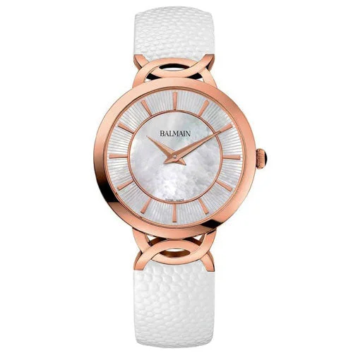 oversized watches with rubber straps-Balmain Taffetas  Mother Of Pearl Dial Women 32mm