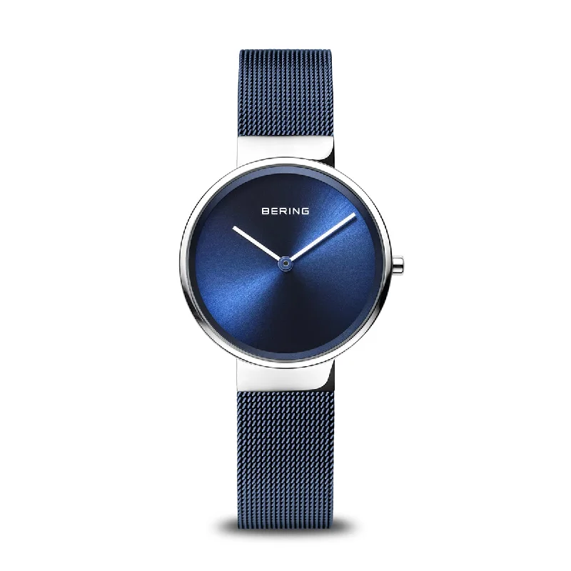 modern watches for young professionals-Bering Classic  Blue Dial Women 31mm