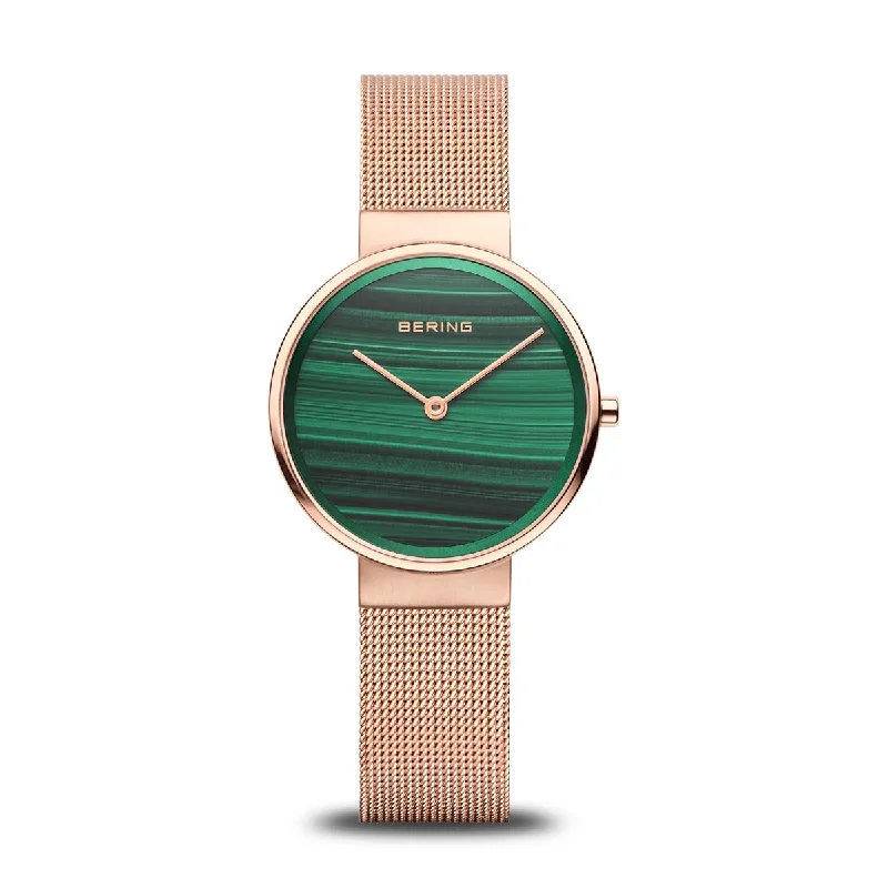 smartwatch for Android users-Bering Classic Green Dial Women 38mm