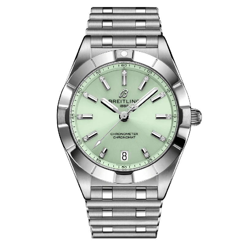 mechanical watches for precision lovers-Breitling Chronomat Green Dial Women 32mm