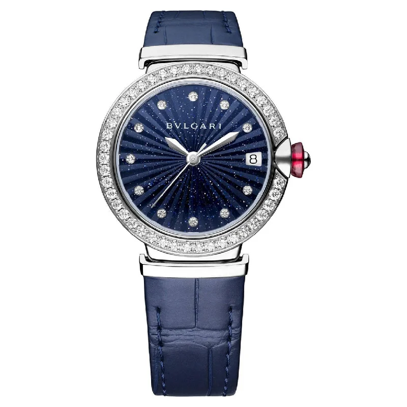 custom watches with personalized message-Bvlgari Lvcea  Blue Dial Women 33mm