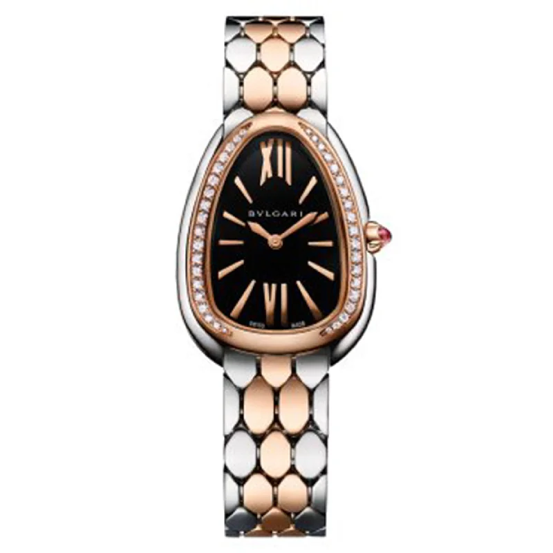 stylish smartwatch for office wear-Bvlgari Serpenti Seduttori Black Dial Women 33mm