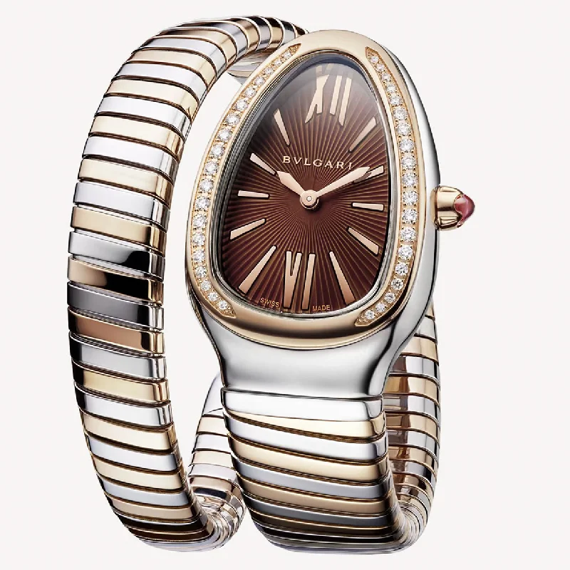 high-end watches for investment-Bvlgari Serpenti Tubogas Brown Dial Women 35mm