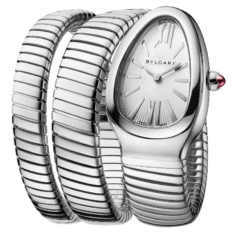 watches for hiking with altimeter-Bvlgari Serpenti Tubogas White Dial Women 35mm