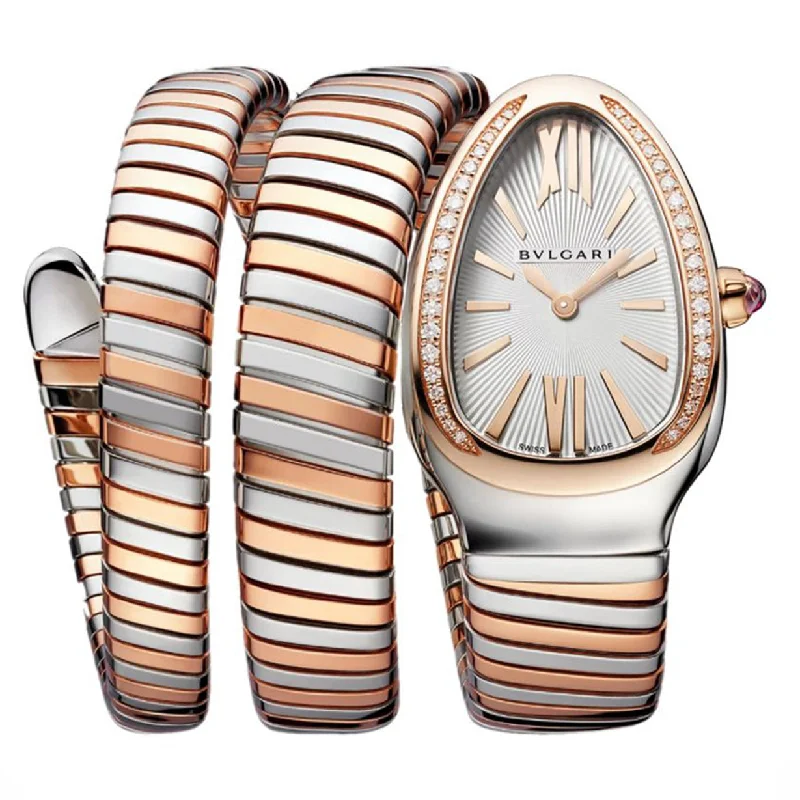 solar watches for eco-conscious buyers-Bvlgari Serpenti Tubogas White Dial Women 35mm