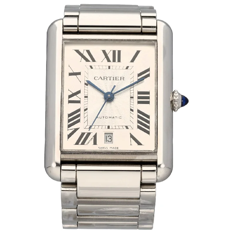 smartwatch for runners with cadence tracking-Cartier Tank Must XL WSTA0053 41mm Stainless Steel Watch