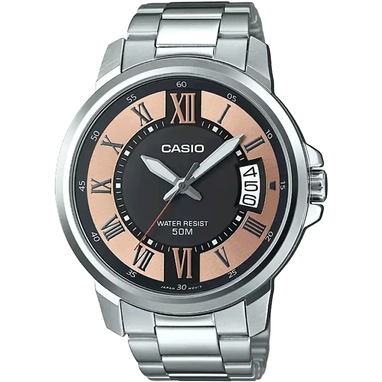 watches for men with metal bracelet-Casio A1164 MTP-E130D-1A2VDF Enticer Men