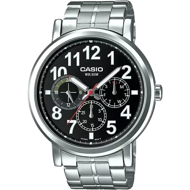 watches with date and time zone functions-Casio A1169 MTP-E309D-1AVDF Enticer Men