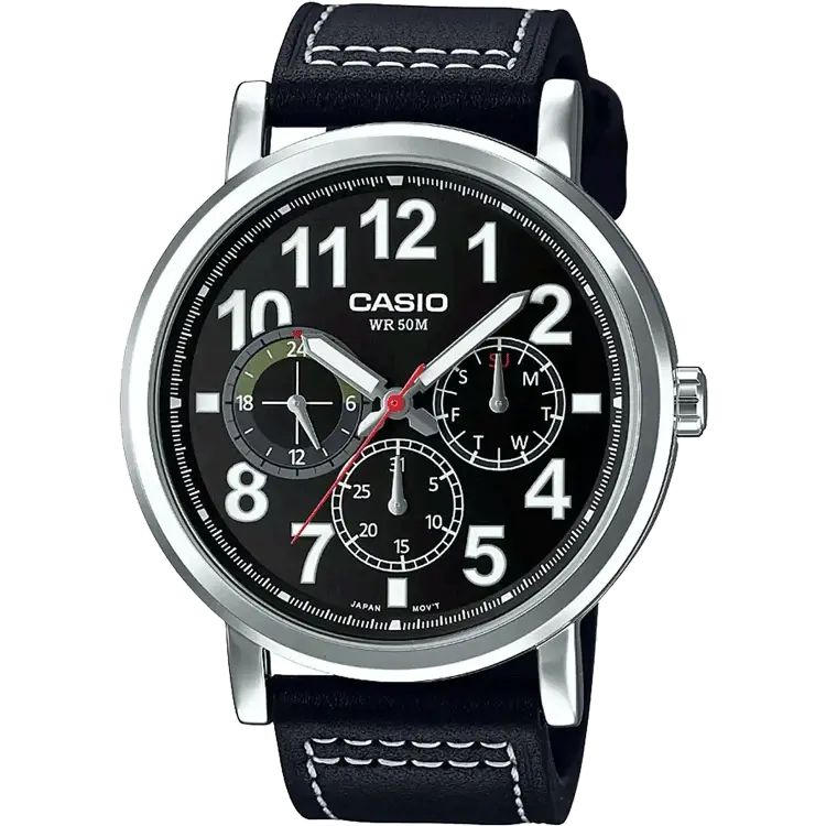 classic black watches for men-Casio A1170 MTP-E309L-1AVDF Enticer Men