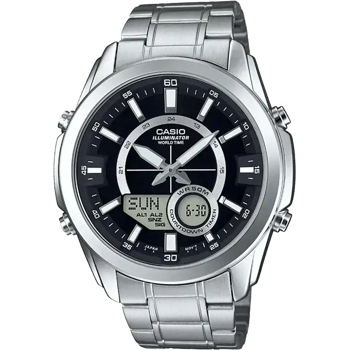 mechanical watches for watch collectors-Casio A1216 AMW-810D-1AVDF Enticer Men