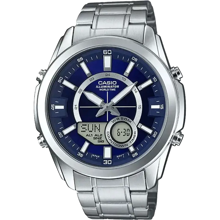 affordable watches with large face-Casio A1217 AMW-810D-2AVDF Enticer Men