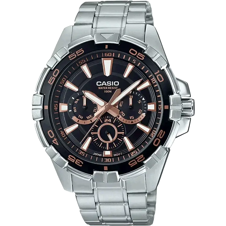 luxury diamond watches for women-Casio A1326 MTD-1069D-1A3VDF Enticer Men