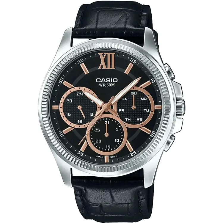 vintage watches for men with leather strap-Casio A1356 MTP-E315L-1AVDF Enticer Men