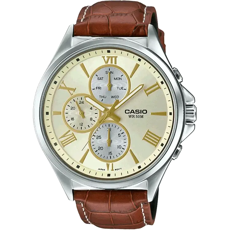 affordable women’s gold watches-Casio A1412 MTP-E316L-9AVDF Enticer Men