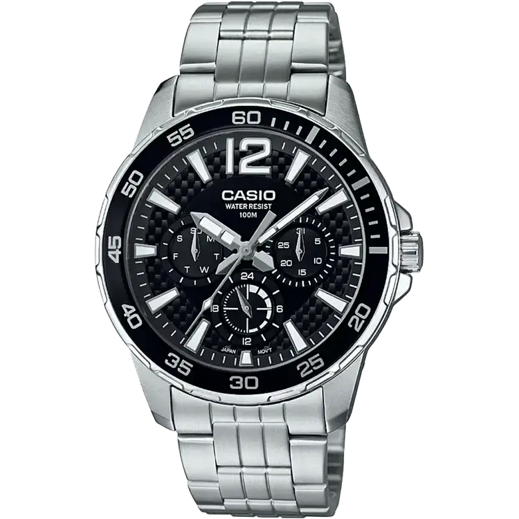 trendy watches for fashionable men-Casio A1476 MTD-330D-1AVDF Enticer Men