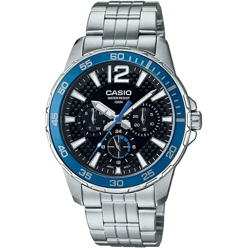 men’s watches with oversized face-Casio A1477 MTD-330D-1A2VDF Enticer Men