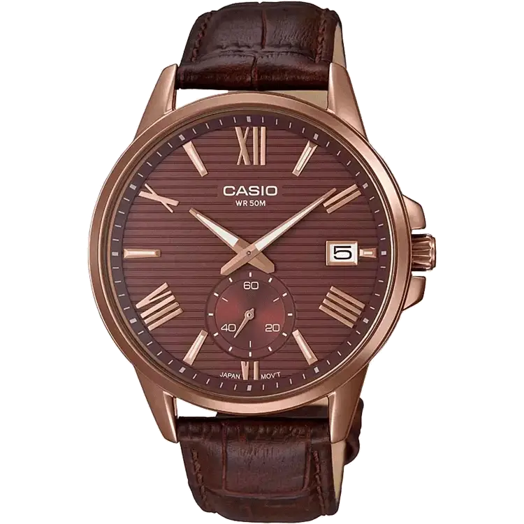 affordable smartwatches with good battery life-Casio A1605 MTP-EX100RL-5AVDF Enticer Men