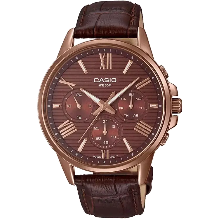 analog watches for casual use-Casio A1611 MTP-EX300RL-5AVDF Enticer Men