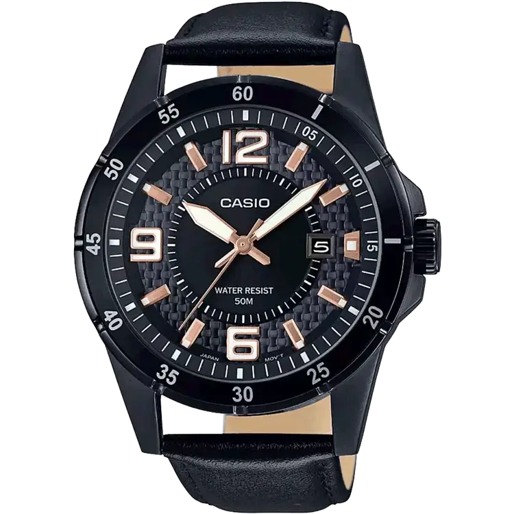 tactical watches for military use-Casio A1638 MTP-1291BL-1A2VDF Enticer Men