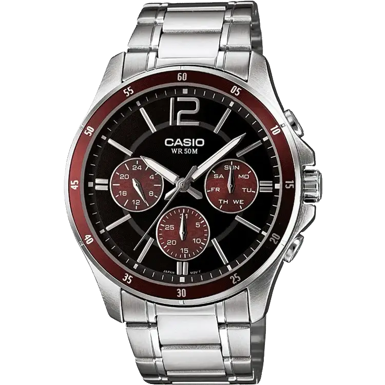 best smartwatches with call function-Casio A1647 MTP-1374HD-5AVIF Enticer Men