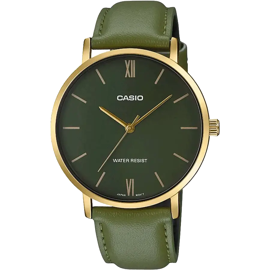 oversized watches with heavy-duty casing-Casio A1782 MTP-VT01GL-3BUDF Enticer Men