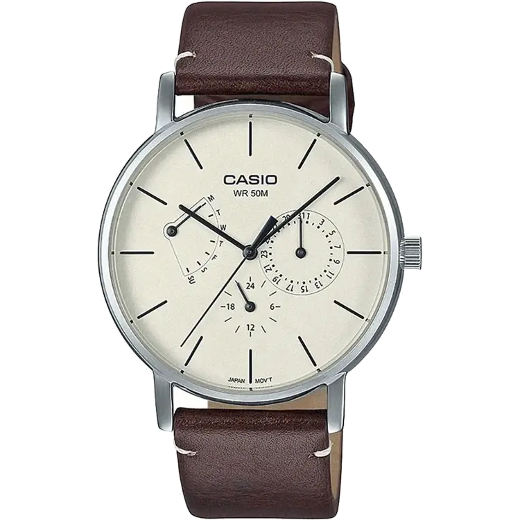 vintage watches for men with leather strap-Casio A1841 MTP-E320L-5EVDF Enticer Men