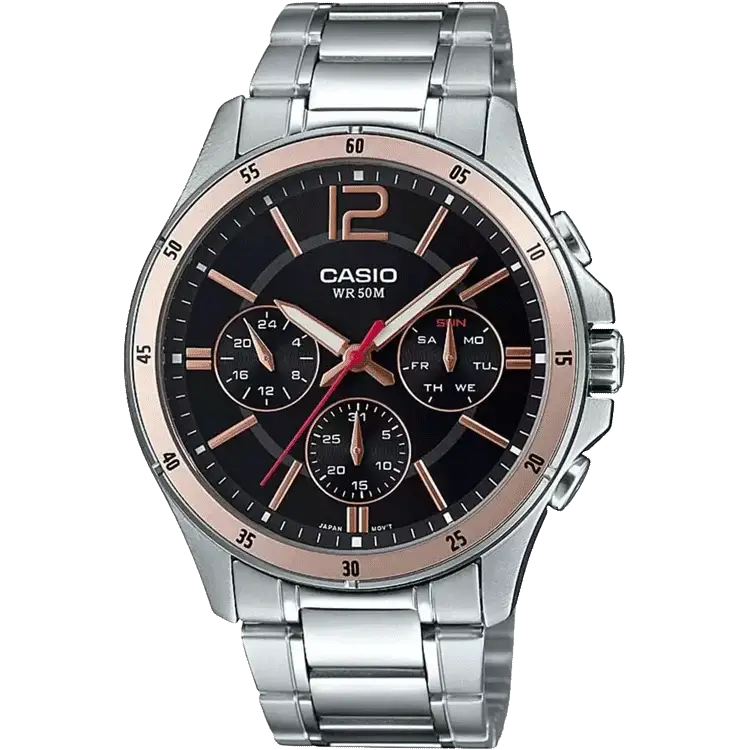 designer watches for fashion lovers-Casio A1884 MTP-1374HD-1A2VIF Enticer Men