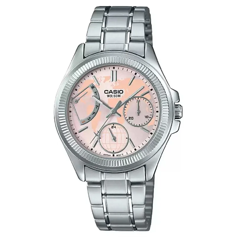 sports watches with GPS-Casio Enticer Pink Dial Women 33.3mm