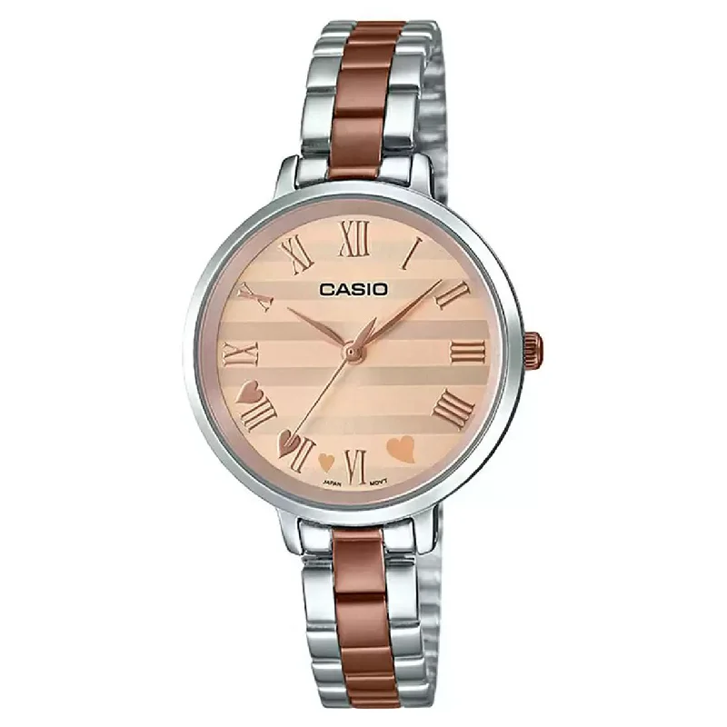 vintage style wristwatches-Casio Enticer Rose Gold Dial Women 30mm