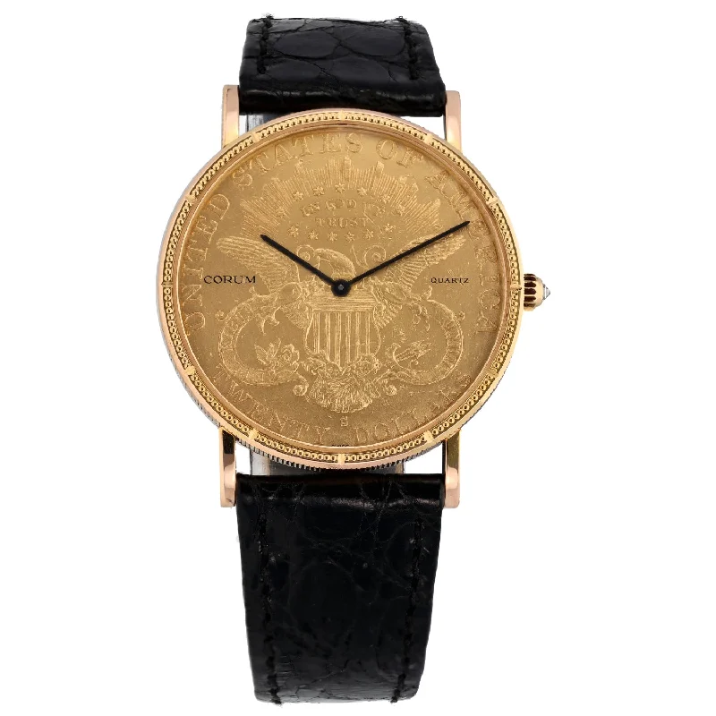 best watches for keeping time on the go-Corum Coin 35.5mm Gold Watch