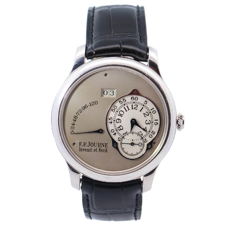 watches with titanium case-F.P. Journe Reserve 38mm Gray Dial Watch