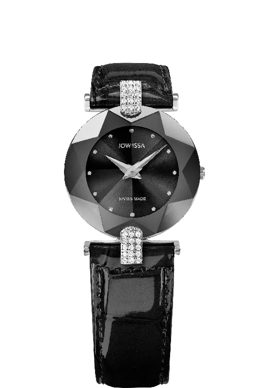 elegant watches with scratch-resistant glass-Facet Strass Swiss Ladies Watch J5.216.M