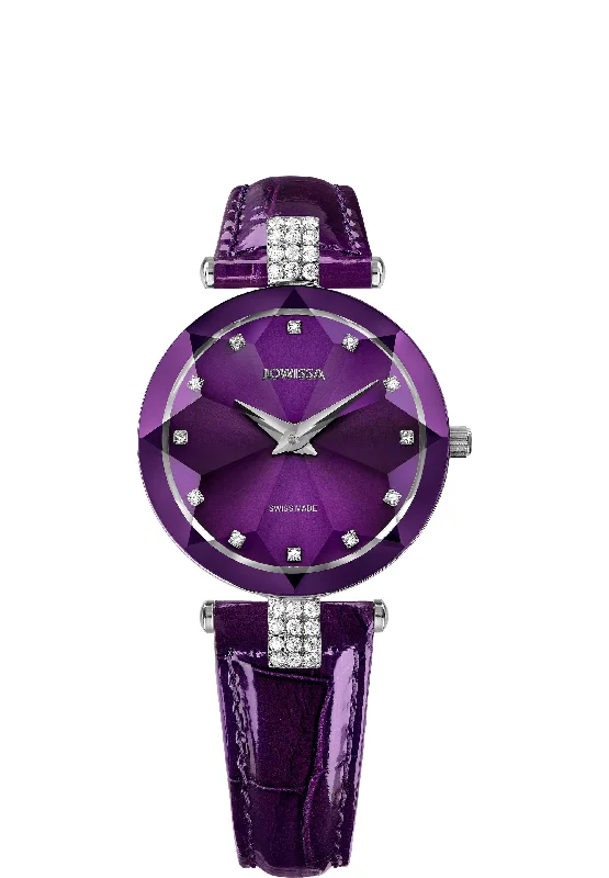 watches for extreme sports with shock resistance-Facet Strass Swiss Ladies Watch J5.621.M