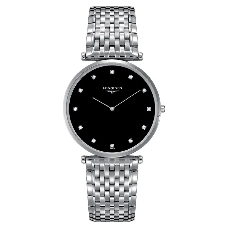 luxury watches with sapphire crystal-Longines La Grande Classique Black Dial Women 37mm