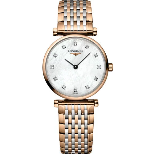 watches with ceramic bezel-Longines La Grande Classique White Mother-Of-Pearl dial Women 24mm