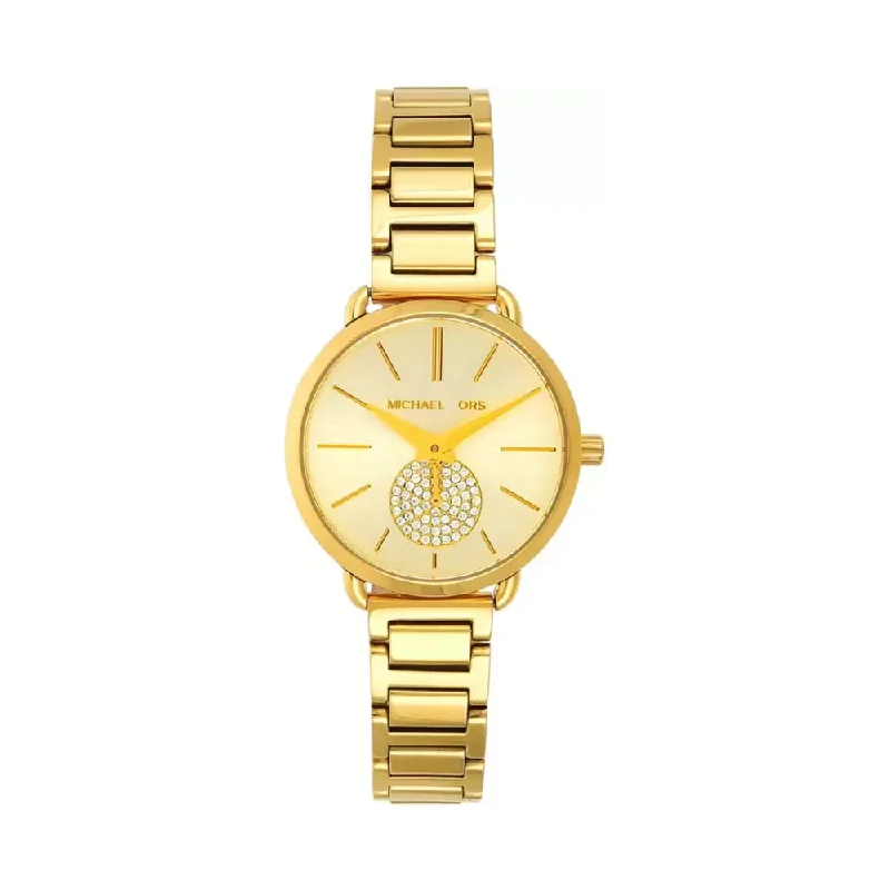 smartwatch for Android users-Michael Kors Portia Analog Gold Dial Women's Watch - MK3838