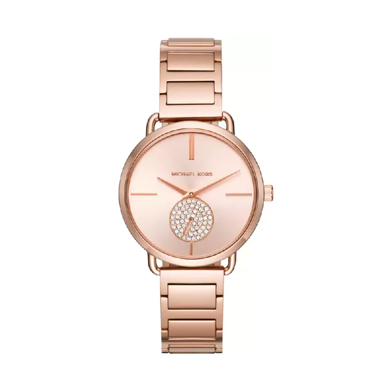 unique watch designs for men-Michael Kors Portia Rose Gold Dial Analogue Womens Watch - MK3640