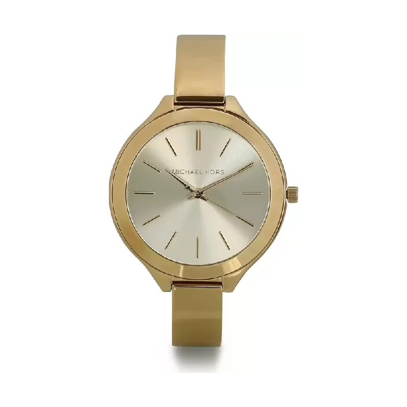 best affordable watches for women-Michael Kors Slim Runway Analog Champagne Dial Women's Watch - MK3275