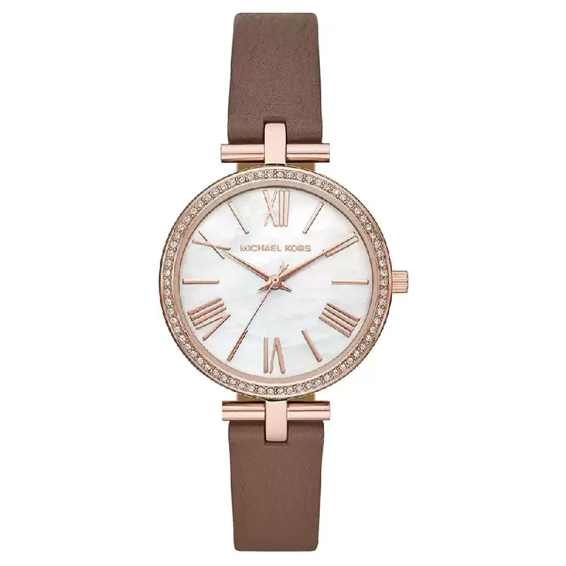 automatic watches for collectors-Michael Kors Women Leather Maci Wrist Watch MK2832