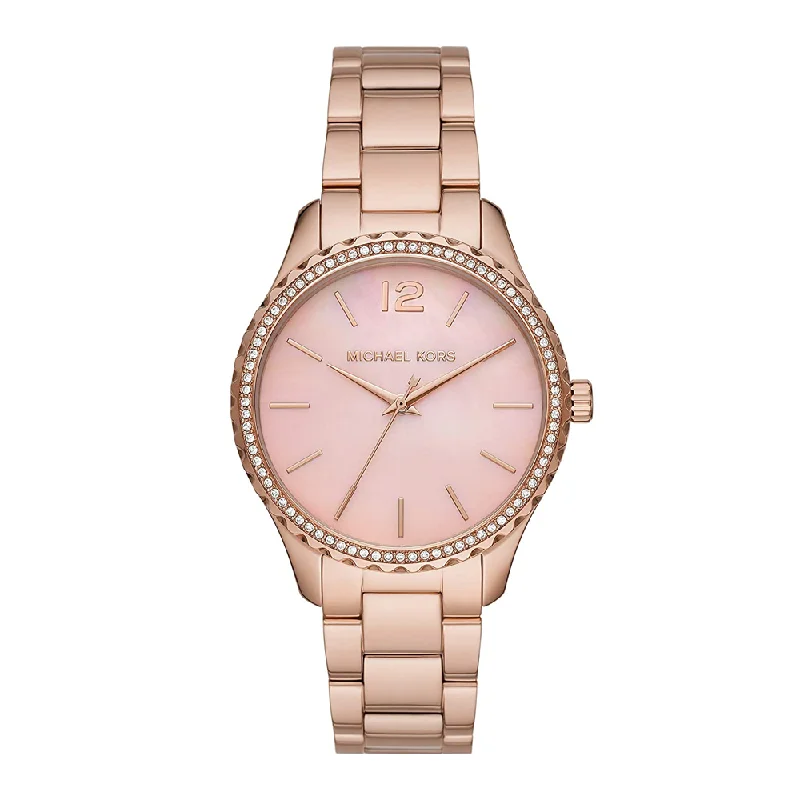 trendy sport watches with rubber straps-Michael Kors Women Stainless Steel Layton Wrist Watch MK6848