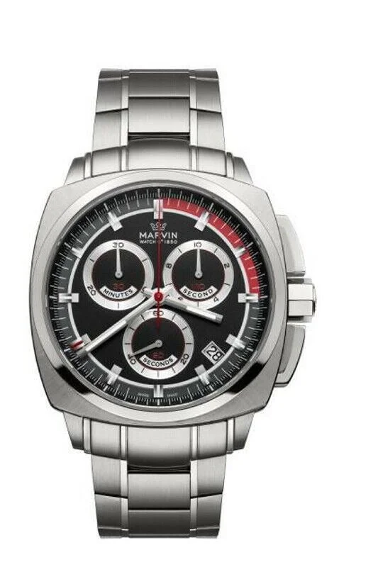 men’s sports watches with large display-New Marvin Malton Cushion Chronograph Quartz Regatta Colors Watch M021.13.41.11