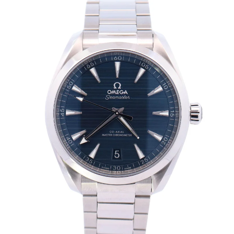 best hybrid smartwatches for casual use-Omega Seamaster 41mm Blue Dial Watch Ref# 220.10.41.21.03.004