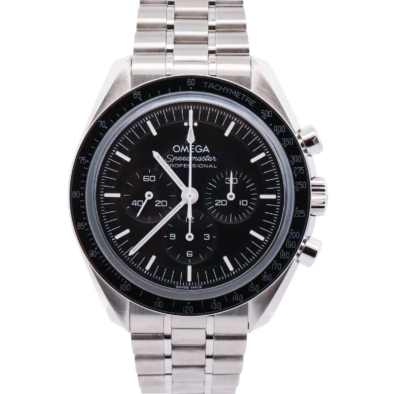 watches for hiking with temperature sensor-Omega Speedmaster 42mm Black Dial Watch Ref# 310.30.42.50.01.002