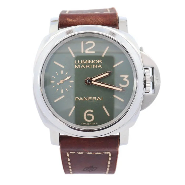 automatic watches for collectors-Panerai Luminor 44mm Green Dial Watch Ref# PAM00911