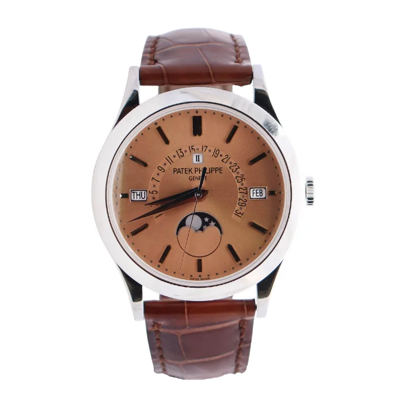 men’s watches with oversized face-Patek Philippe Perpetual Calendar 39.5mm Salmon Dial Watch Ref# 5496P-014