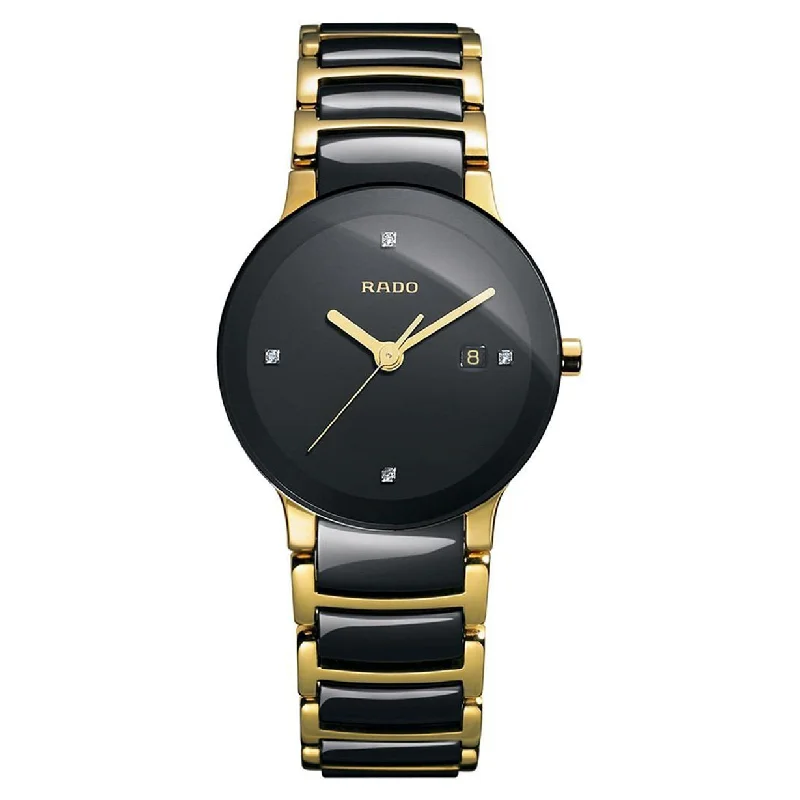 large face watches for men-Rado Centrix Black Dial Women 28mm