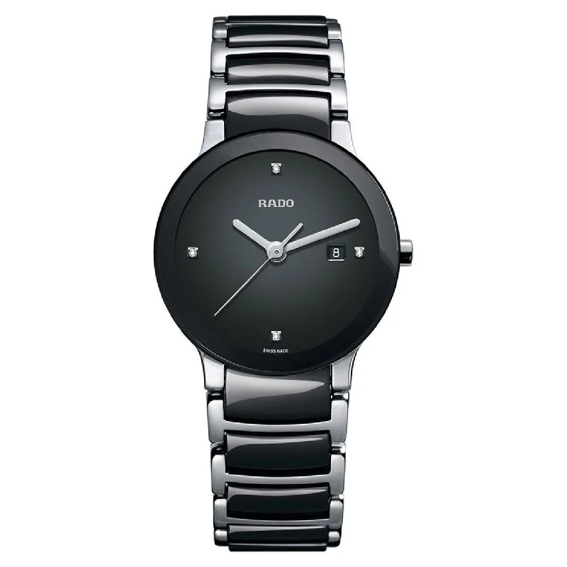 best smartwatch for elderly people-Rado Centrix Black Dial Women 28mm