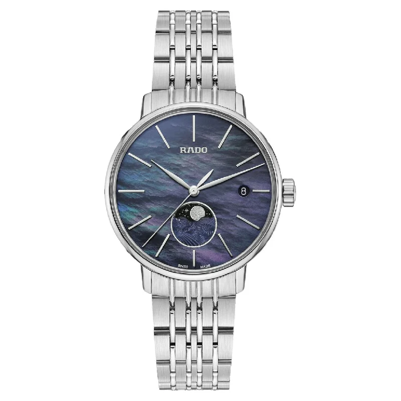 watches with date and time zone functions-Rado Coupole Blue Dial Women 34mm