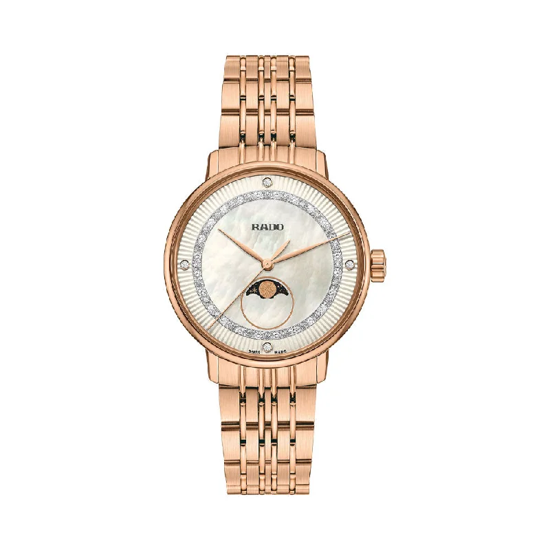 unique hand-crafted watches for gift giving-Rado Coupole Classic Diamonds R22884963 Women Watch