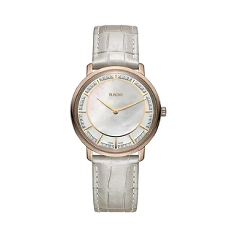 watches for hiking with temperature sensor-Rado DiaMaster Thinline R14071936 Women Watch